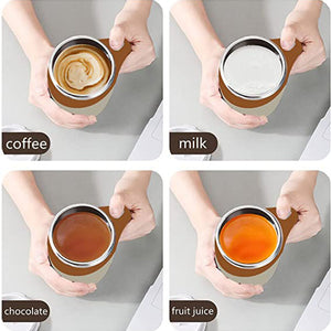 Taza de café automática con agitación magnética para el hogar, oficina y viajes, vaso mezclador eléctrico de acero inoxidable, taza de café de auto-mezcla