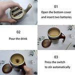 Taza de café automática con agitación magnética para el hogar, oficina y viajes, vaso mezclador eléctrico de acero inoxidable, taza de café de auto-mezcla